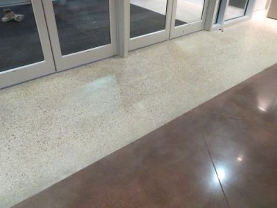 commercial polished floor entrance