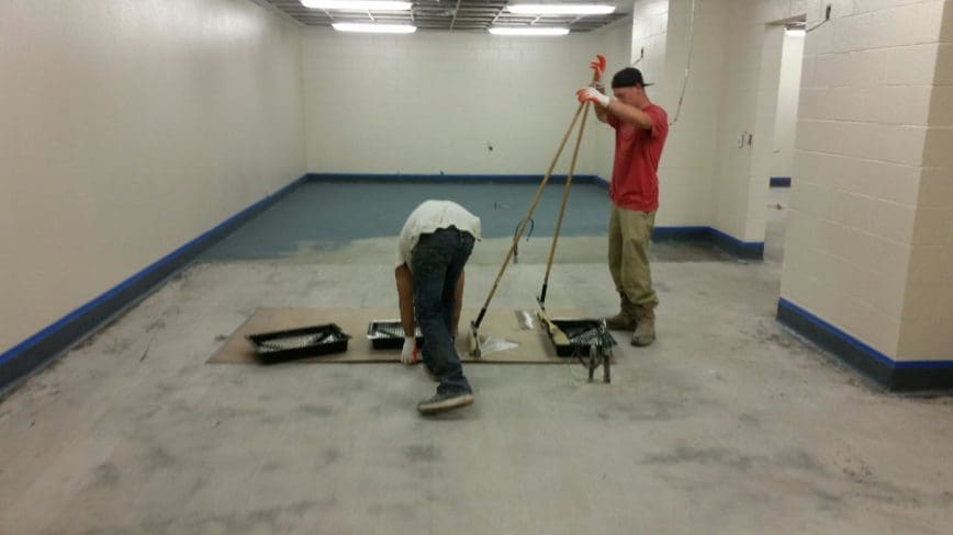 Kitchen epoxy floor topcoat