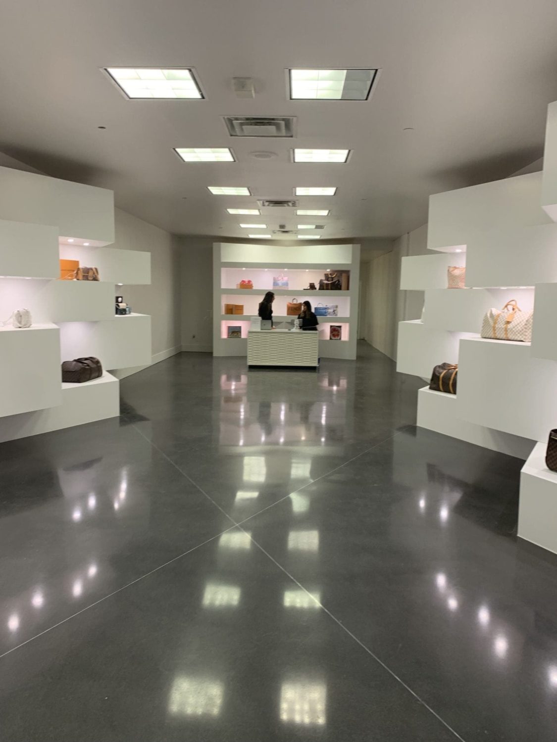 polished concrete floor in Austin, TX mall