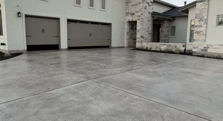 stained concrete driveway